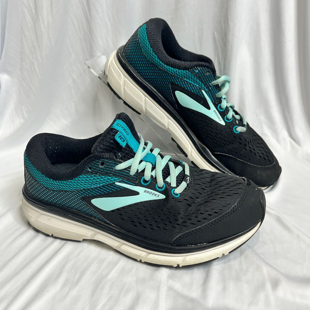 Brooks Dyad 10‎ Running Shoes Womens Size 7 Black Teal Athletic Sneakers
